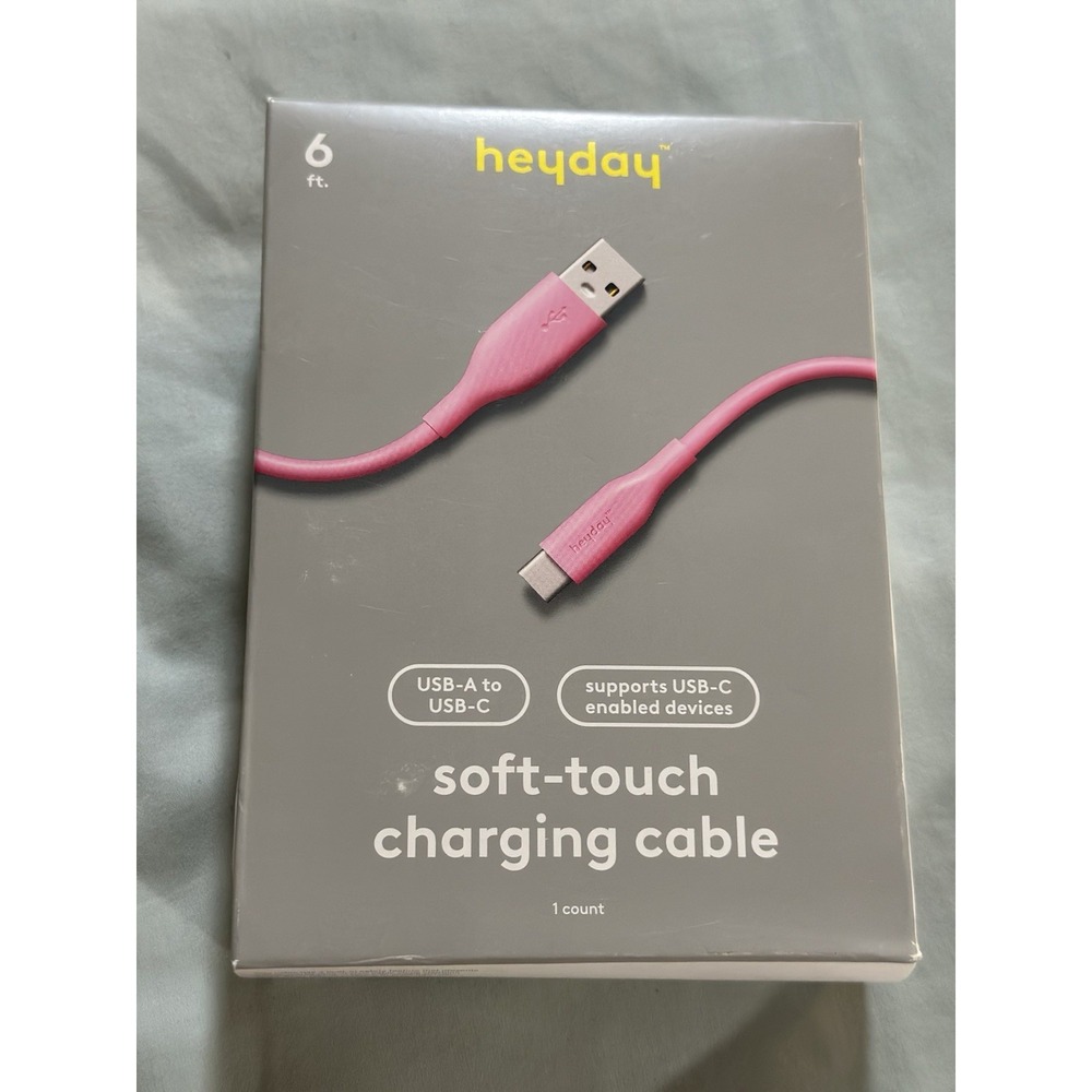 3pc - 6 Ft Heyday Soft-touch Charging Cables USB-A To USB-C - Purple/Pink/Lime - Picture 5 of 5